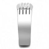High polished (no plating) Stainless Steel Ring with AAA Grade CZ  in Clear