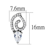 High polished (no plating) Stainless Steel Earrings with AAA Grade CZ  in Clear