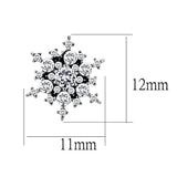 High polished (no plating) Stainless Steel Earrings with AAA Grade CZ  in Clear