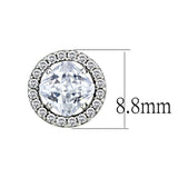 High polished (no plating) Stainless Steel Earrings with AAA Grade CZ  in Clear