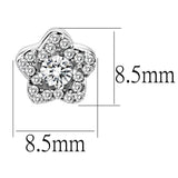High polished (no plating) Stainless Steel Earrings with AAA Grade CZ  in Clear