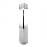 No Plating Stainless Steel Ring with AAA Grade CZ  in Clear