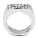 No Plating Stainless Steel Ring with AAA Grade CZ  in Clear