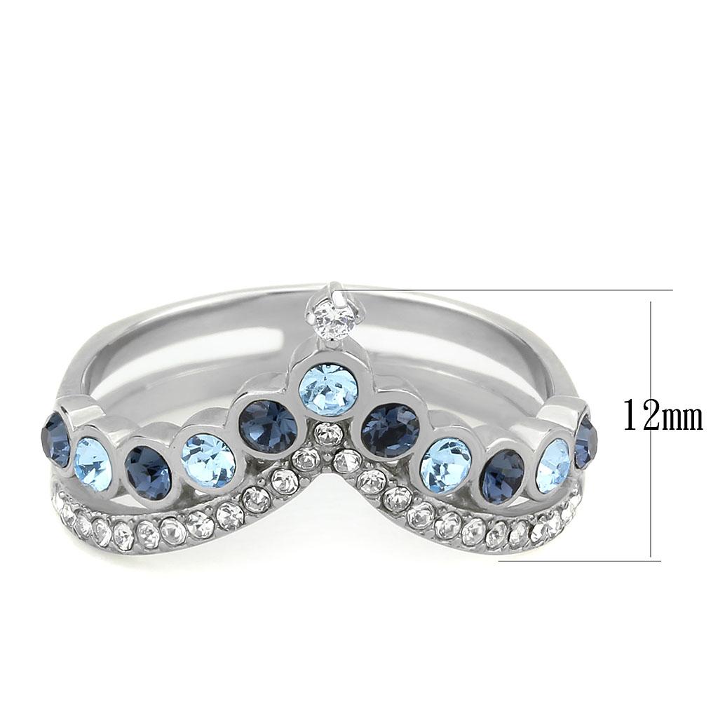 No Plating Stainless Steel Ring with Top Grade Crystal  in Multi Color