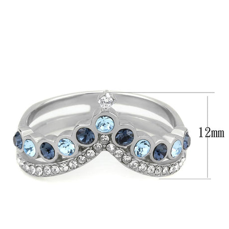 No Plating Stainless Steel Ring with Top Grade Crystal  in Multi Color