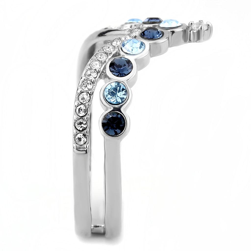 No Plating Stainless Steel Ring with Top Grade Crystal  in Multi Color