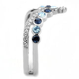 No Plating Stainless Steel Ring with Top Grade Crystal  in Multi Color