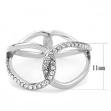 No Plating Stainless Steel Ring with AAA Grade CZ  in Clear
