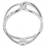 No Plating Stainless Steel Ring with AAA Grade CZ  in Clear