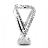 No Plating Stainless Steel Ring with AAA Grade CZ  in Clear