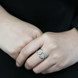 No Plating Stainless Steel Ring with AAA Grade CZ  in Clear