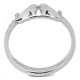 No Plating Stainless Steel Ring with AAA Grade CZ  in Clear