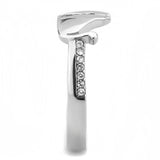 No Plating Stainless Steel Ring with AAA Grade CZ  in Clear