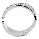 No Plating Stainless Steel Ring with AAA Grade CZ  in Clear