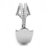 No Plating Stainless Steel Ring with AAA Grade CZ  in Clear