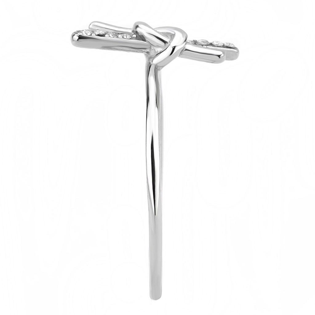 No Plating Stainless Steel Ring with AAA Grade CZ  in Clear