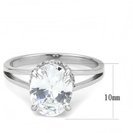No Plating Stainless Steel Ring with AAA Grade CZ  in Clear