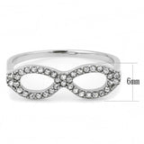 No Plating Stainless Steel Ring with AAA Grade CZ  in Clear