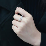 No Plating Stainless Steel Ring with AAA Grade CZ  in Clear