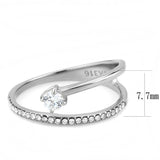 No Plating Stainless Steel Ring with AAA Grade CZ  in Clear