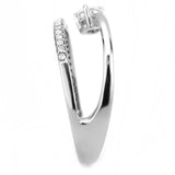 No Plating Stainless Steel Ring with AAA Grade CZ  in Clear