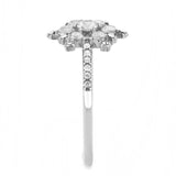 No Plating Stainless Steel Ring with AAA Grade CZ  in Clear