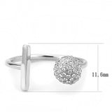 No Plating Stainless Steel Ring with AAA Grade CZ  in Clear