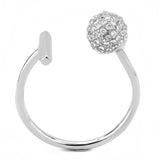 No Plating Stainless Steel Ring with AAA Grade CZ  in Clear