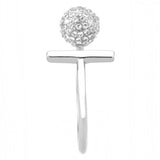 No Plating Stainless Steel Ring with AAA Grade CZ  in Clear