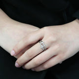 No Plating Stainless Steel Ring with AAA Grade CZ  in Clear
