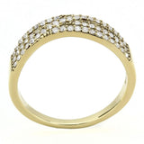 IP Gold(Ion Plating) Stainless Steel Ring with AAA Grade CZ  in Clear