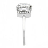 No Plating Stainless Steel Ring with AAA Grade CZ  in Clear