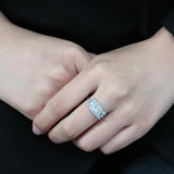 No Plating Stainless Steel Ring with AAA Grade CZ  in Clear