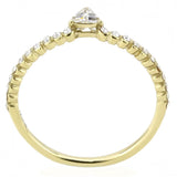 IP Gold(Ion Plating) Stainless Steel Ring with AAA Grade CZ  in Clear