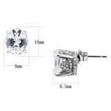 No Plating Stainless Steel Earrings with AAA Grade CZ  in Clear