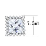 No Plating Stainless Steel Earrings with AAA Grade CZ  in Clear