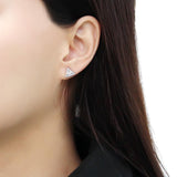 No Plating Stainless Steel Earrings with AAA Grade CZ  in Clear