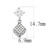 No Plating Stainless Steel Earrings with AAA Grade CZ  in Clear