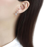 No Plating Stainless Steel Earrings with AAA Grade CZ  in Clear