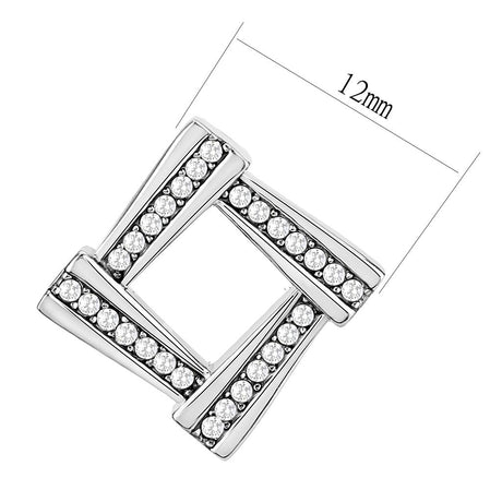 No Plating Stainless Steel Earrings with AAA Grade CZ  in Clear