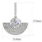 No Plating Stainless Steel Earrings with AAA Grade CZ  in Clear