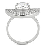No Plating Stainless Steel Ring with AAA Grade CZ  in Clear