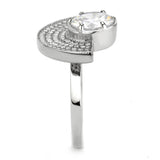 No Plating Stainless Steel Ring with AAA Grade CZ  in Clear