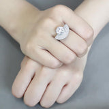 No Plating Stainless Steel Ring with AAA Grade CZ  in Clear