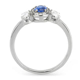 No Plating Stainless Steel Ring with Synthetic Spinel in London Blue