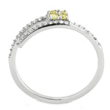 No Plating Stainless Steel Ring with AAA Grade CZ  in Topaz