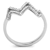 No Plating Stainless Steel Ring with AAA Grade CZ  in Clear
