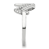 No Plating Stainless Steel Ring with AAA Grade CZ  in Clear