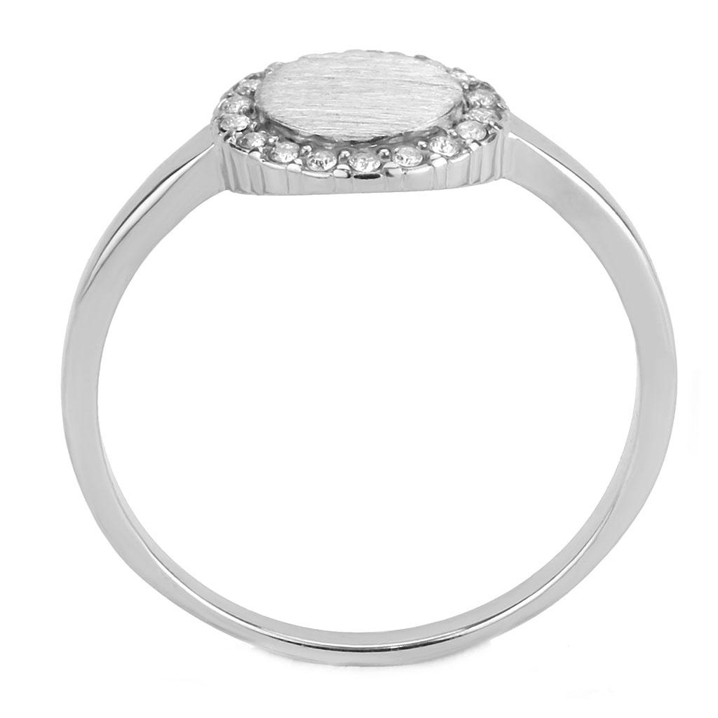 No Plating Stainless Steel Ring with AAA Grade CZ  in Clear