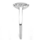 No Plating Stainless Steel Ring with AAA Grade CZ  in Clear